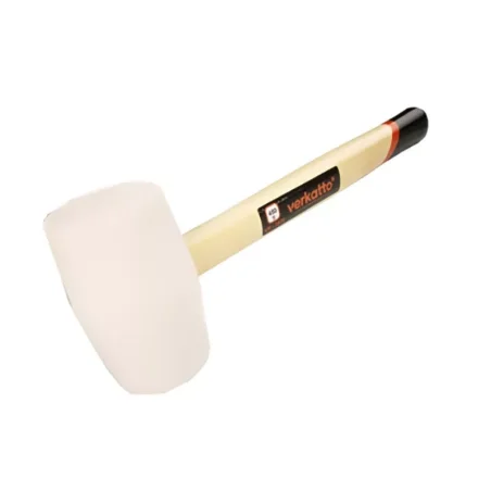 Młotek gumowy biały z drewnianym trzonkiem 450g VR-3976