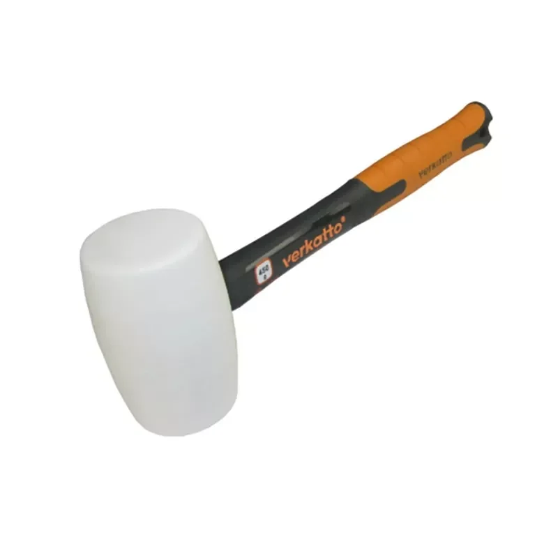 Młotek gumowy biały z trzonkiem FIBERGLASS 680g Verkatto