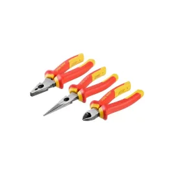 Zestaw 3 szt. (szczypce tnące boczne 6"/150 mm VDE 1000V, szczypce wydłużane 8"/200 mm VDE 1000V, szczypce uniwersalne 7"/175 mm