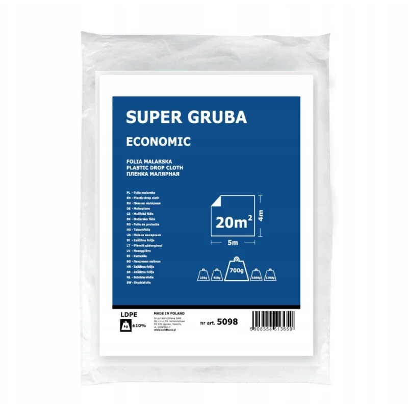 Folia malarska Super Gruba Economy 4x5m