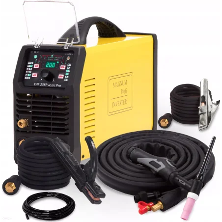 SPAWARKA INWERTEROWA TIG MAGNUM THF238PULS AC/DC PRO-X MMA 230V 200A/60% GP50, UT26/4