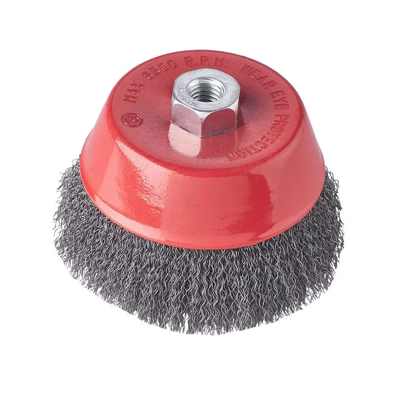 Szczotka doczołowa M14, drut falowany 80mm