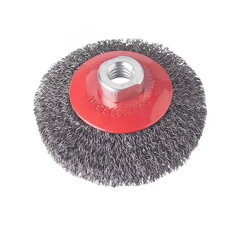 Szczotka stożkowa z nakrętką M14, drut falowany 100mm Verkatto