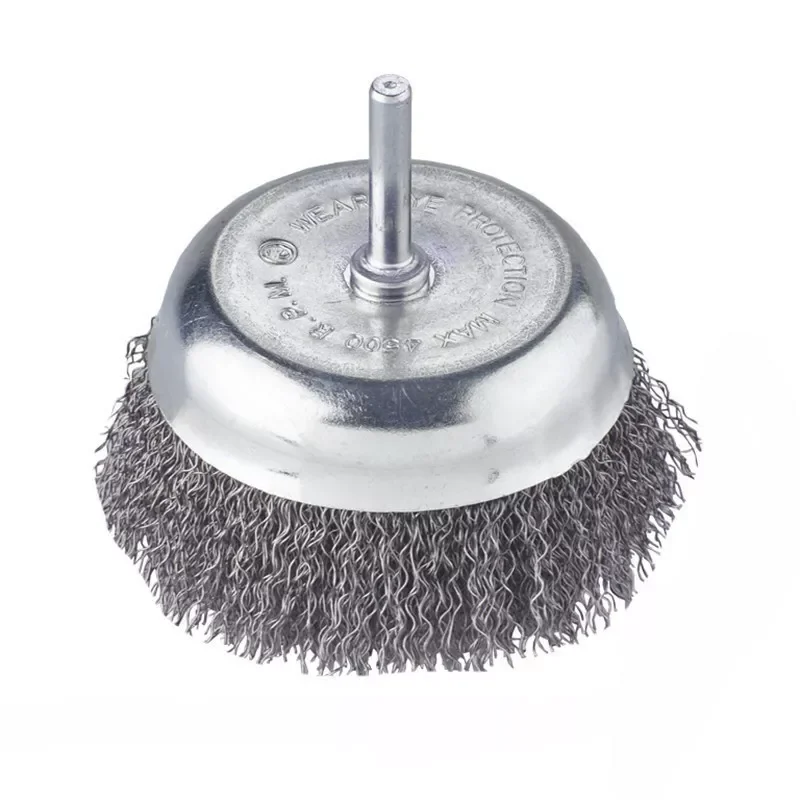 Szczotka doczołowa z trzpieniem, drut falowany 100mm Verkatto