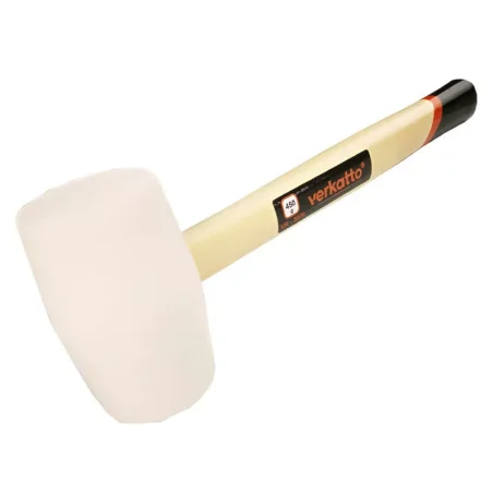 Młotek gumowy biały z drewnianym trzonkiem 680g VR-3977