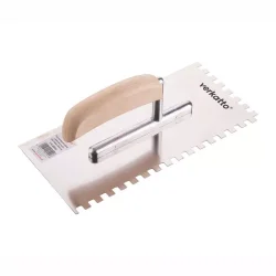 Paca nierdzewna zębata z drewnianą rączką  270x130mm (8x8mm) Verkatto