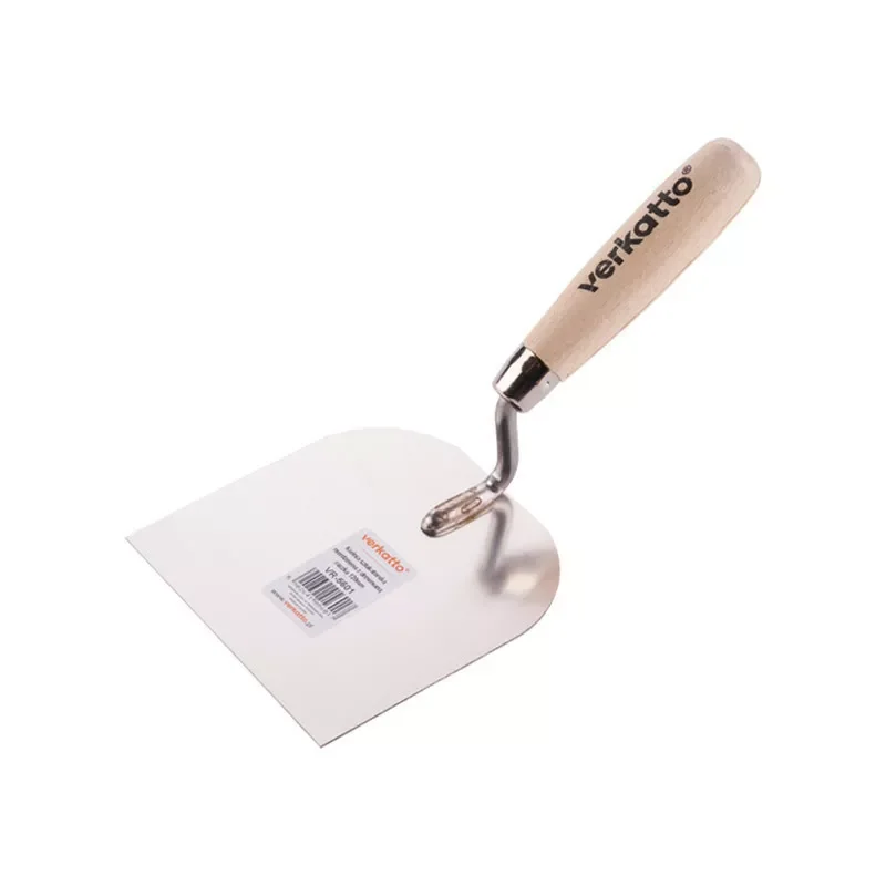 Kielnia sztukatorska nierdzewna z drewnianą rączką  100mm Verkatto