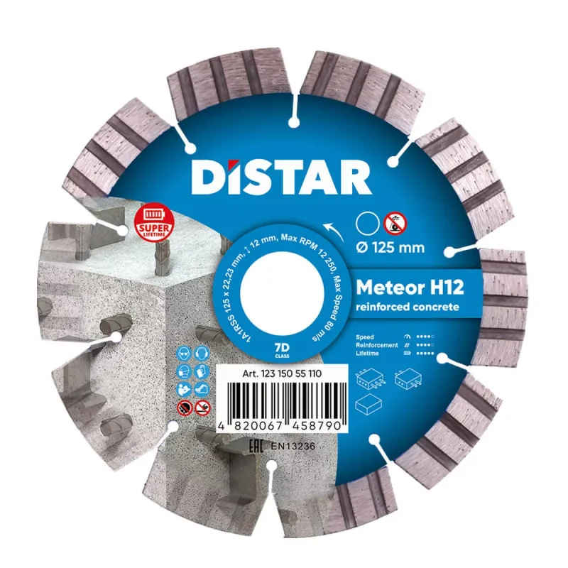 Tarcza diamentowa tnąca 1A1RSS 125mm METEOR H12 DISTAR
