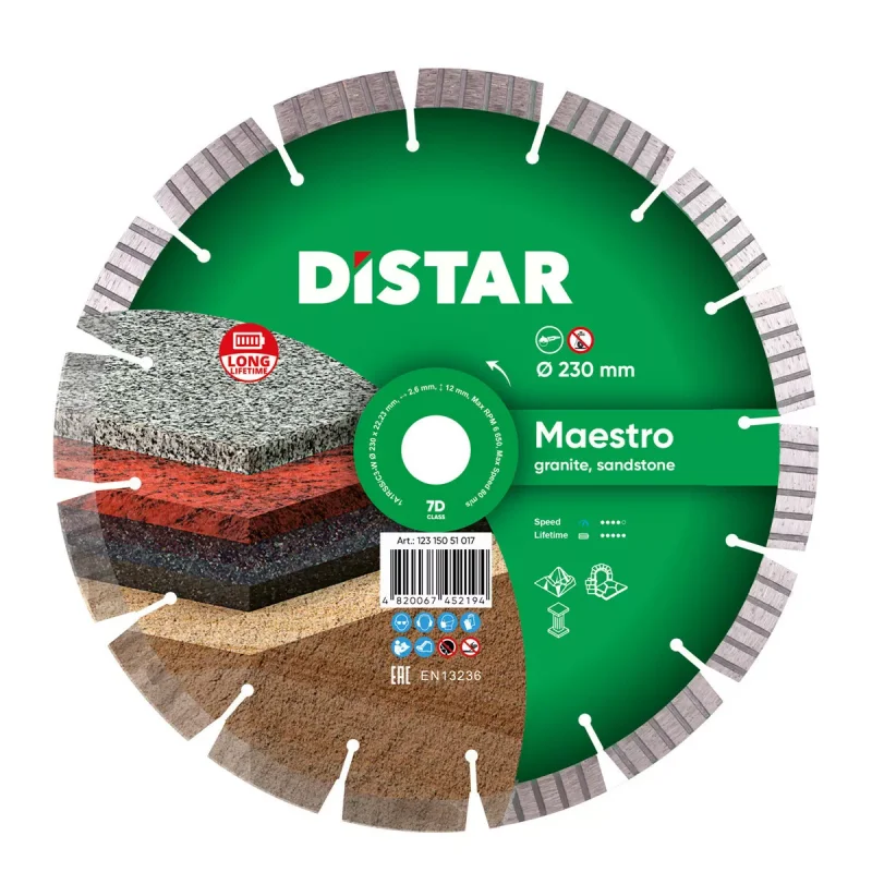 Tarcza diamentowa tnąca 1A1RSS 230mm MAESTRO H12 DISTAR