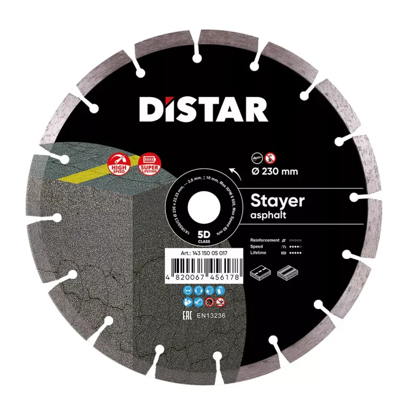Tarcza diamentowa tnąca 1A1RSS 230mm STAYER DISTAR
