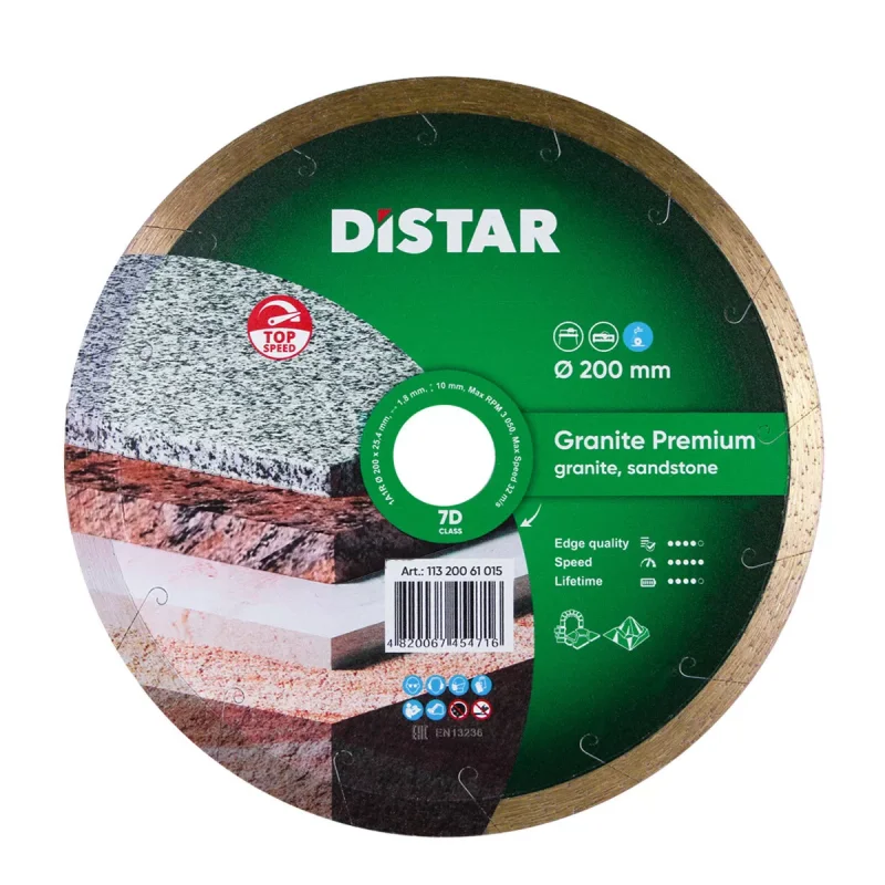 Tarcza diamentowa tnąca 1A1R 200mm GRANITE PREMIUM DISTAR