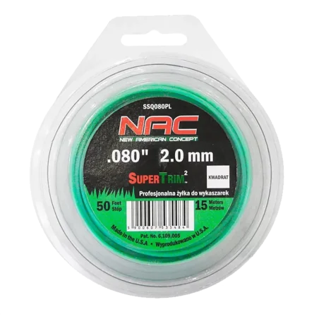 Żyłka tnąca kwadrat 2,0mm/15mb SSQ080PL  NAC