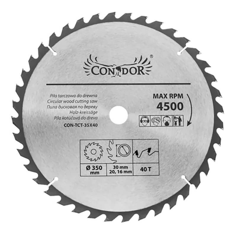 Piła tarczowa do drewna: 350 mm x 40 T CON-TCT-3504 Condor*