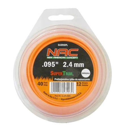Żyłka tnąca okrągła 2,4mm/12mb SU095PL NAC