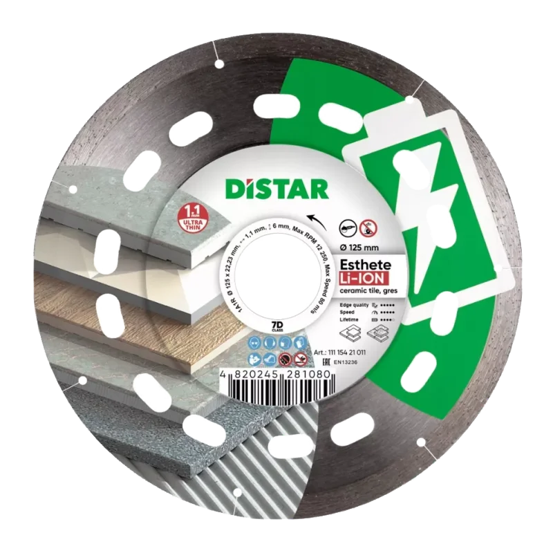Diamentowa tarcza tnąca 1A1R 125 Esthete Li-Ion DISTAR