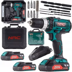 Wiertarko-wkrętarka akumulatorowa 20V, 35Nm, aku 2x2,0Ah CDB2-LI-20V NAC