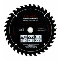 Tarcza widiowa do drewna 185mm 36T SB1-185-36-ATNAC