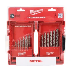 Wiertła HSS-G Thunderweb / 1 - 10 mm / co 0,5 mm kaseta met. 19 szt. Milwaukee