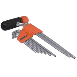 Klucze 0654 Torx CrV 1,5-10mm, 9szt. extra długie, uchwyt wymienny Dedra