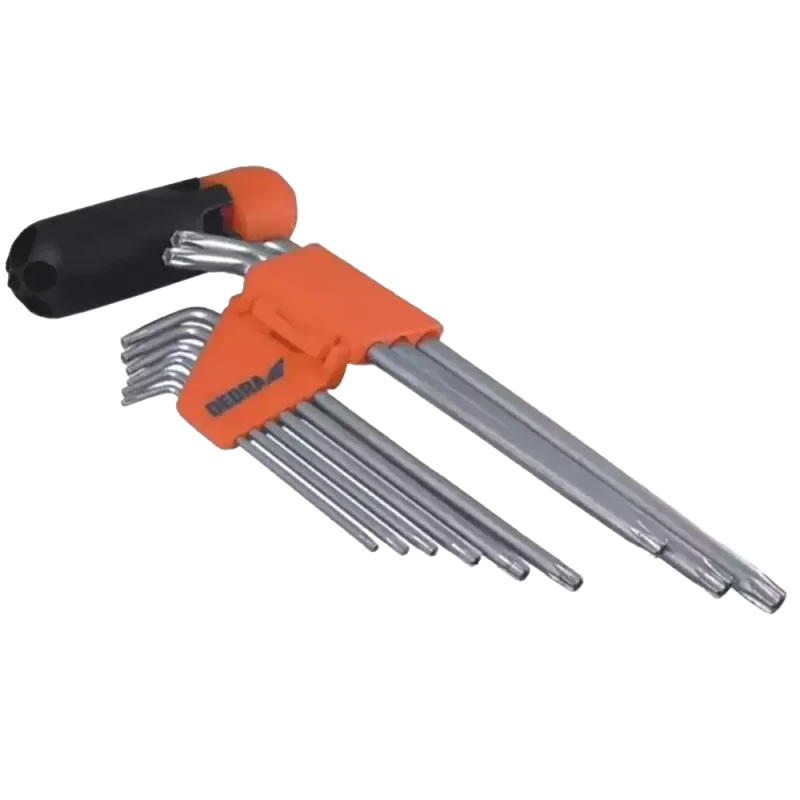 Klucze 0654 Torx CrV 1,5-10mm, 9szt. extra długie, uchwyt wymienny Dedra
