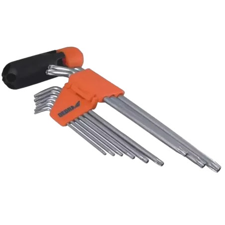 Klucze 0654 Torx CrV 1,5-10mm, 9szt. extra długie, uchwyt wymienny Dedra