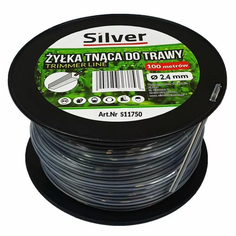 Żyłka do cięcia trawy wzmocniona 2.4mmx100m KWADRAT DUO-LINE S11750