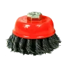 Szczotka czołowa 125mm-m14 drut splatany czarny 10345
