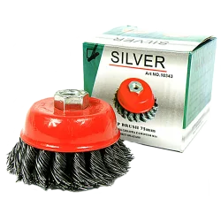 Szczotka czołowa 125mm-m14 drut splatany czarny 10345