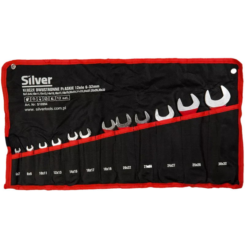 Klucze płaskie dwustronne 12el. 6-32mm