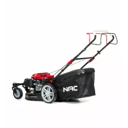 Kosiarka spalinowa z napędem 6,5KM OHV, 56 cm , central, kosz z plastic top ze wskaźnikem zapełnienia, duże koła, mycie, 4in1, 2