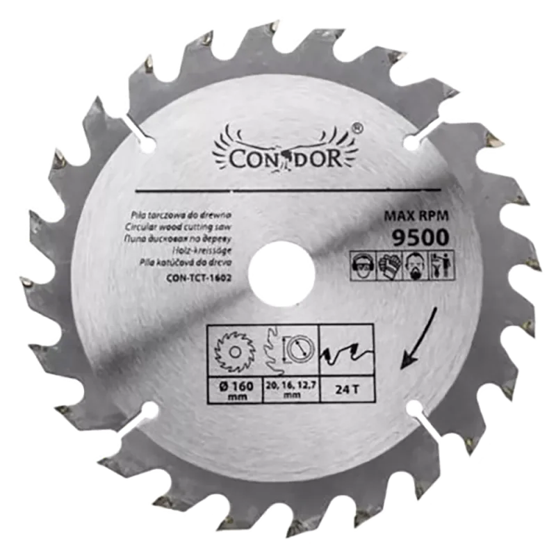 Piła tarczowa do drewna: 160 mm x 24 T CON-TCT-1602 Condor*