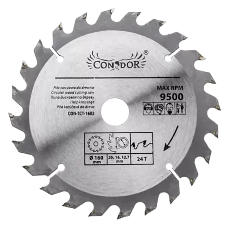 Piła tarczowa do drewna: 160 mm x 24 T CON-TCT-1602 Condor*