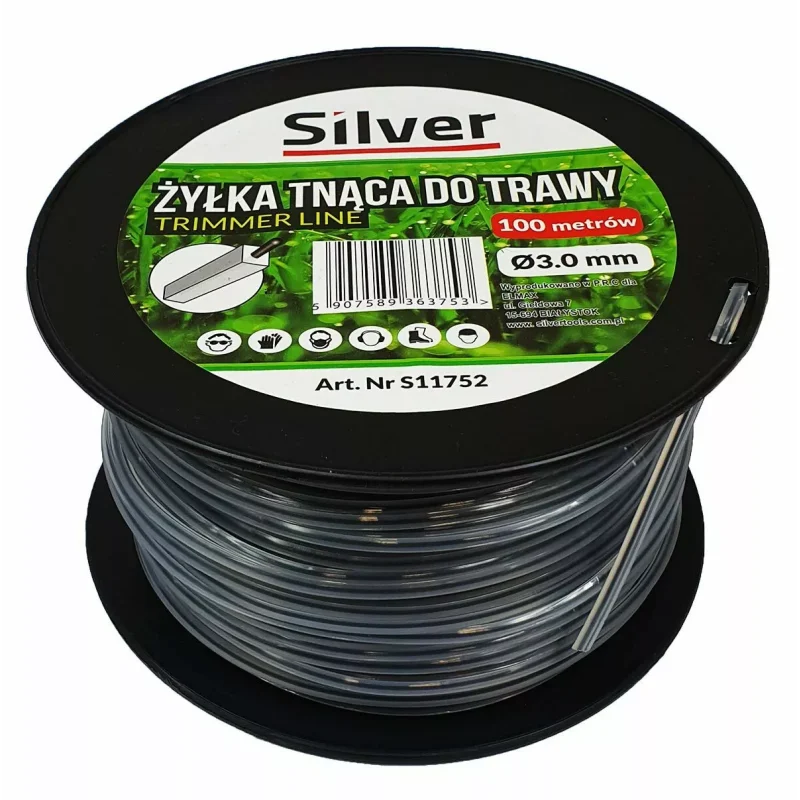 Żyłka do cięcia trawy wzmocniona 3.0mmx100m KWADRAT DUO-LINE S11752