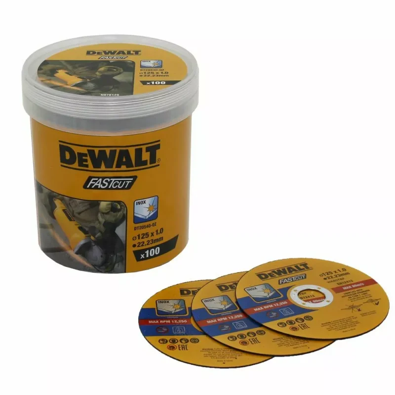 Tarcza do cięcia metalu INOX 125mm w wiaderku (100szt) DeWALT