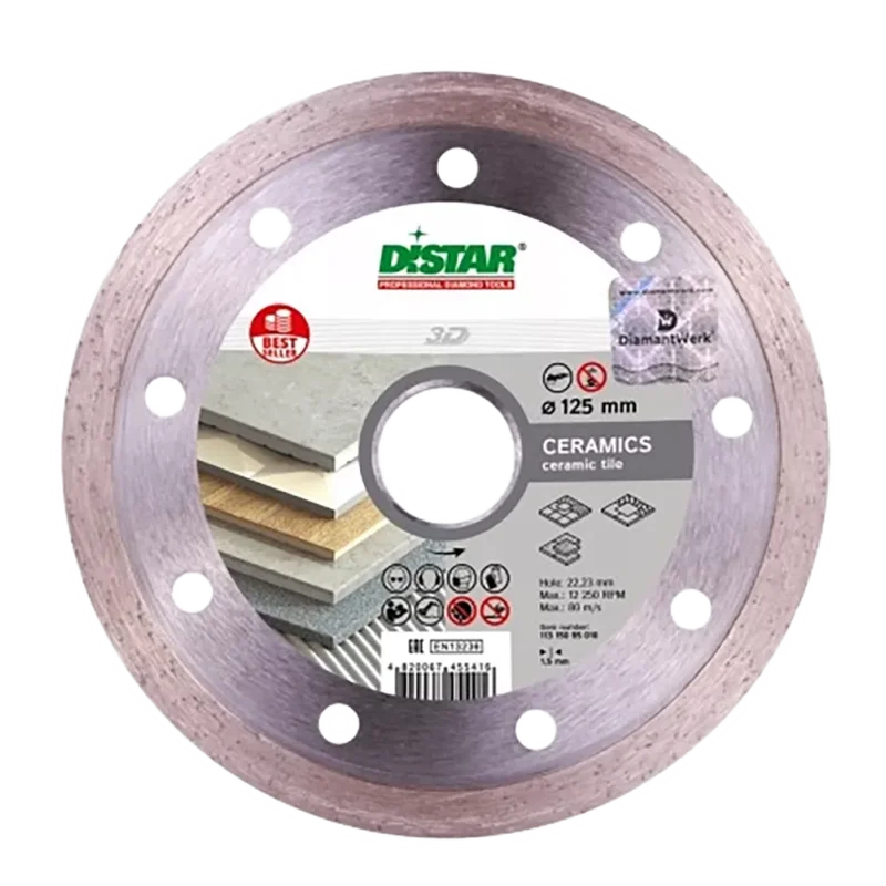 Tarcza diamentowa tnąca 1A1R 125x1,5x8x22,23 Bestseller Ceramics DISTAR