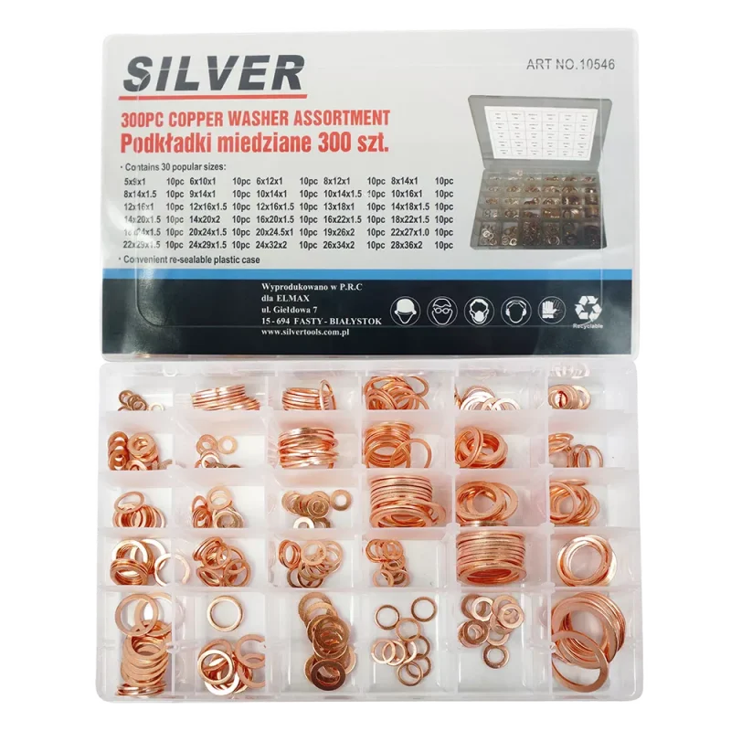 Podkładki miedziane 300 szt zestaw Silver ( 1 szt- 0,0033)
