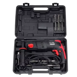 MŁOT UDAROWY SDS+ 800W, obr 0-850 min, funkcja kucia, walizka-uchwyt wiertarski, dłuta i wiertła SDS+ NAC
