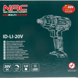 Zakrętarka udarowa akumulatorowa 20V, 180Nm ID-LI-20V NAC