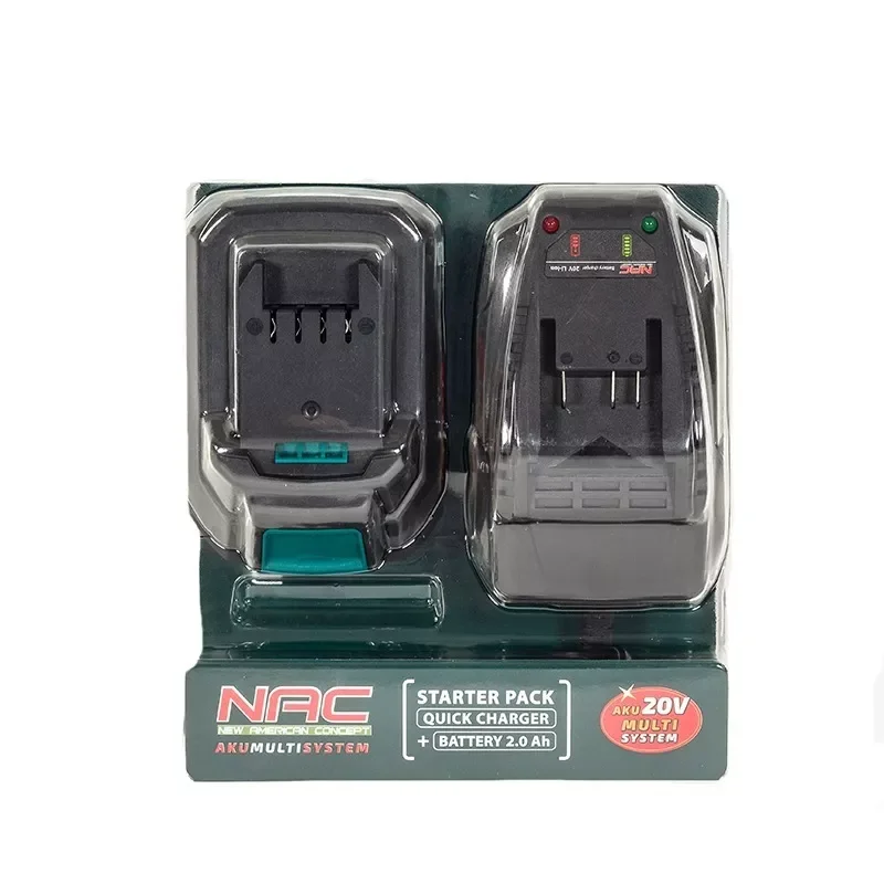 AKUMULATOR LI-ION 20V, 2Ah+ ŁADOWARAKA SET BLISTER B-20-BC-LI-20V NAC