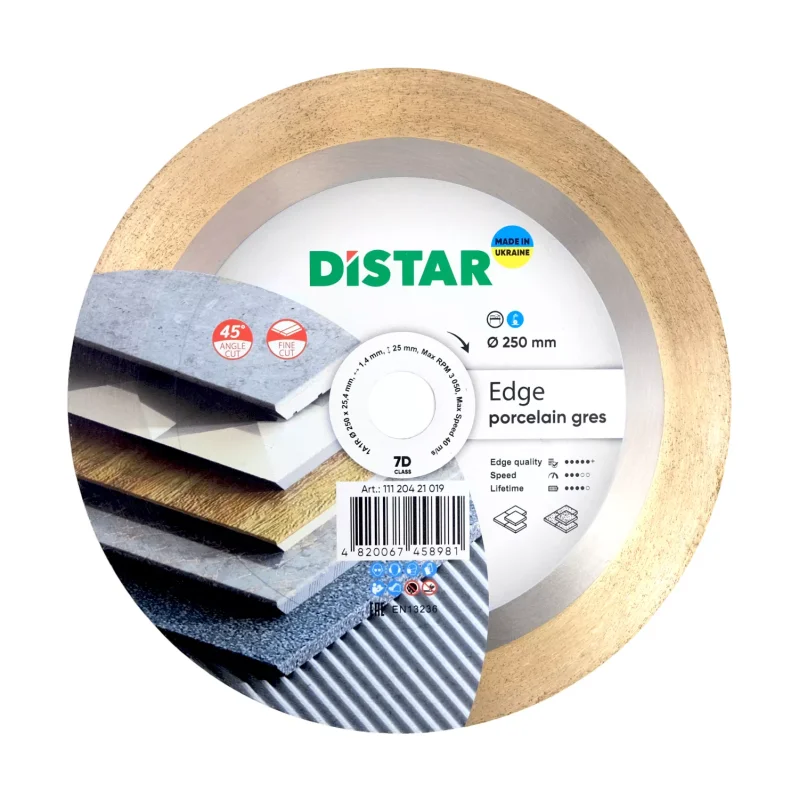 Tarcza diamentowa 250x1,4x25,4mm EDGE wysoka jakość cięcia pod kątem Distar 7D