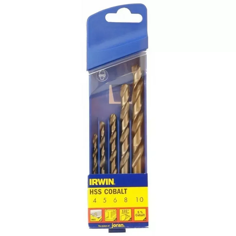 Zestaw 5 wierteł do metalu HSS Cobalt:4.0, 5.0, 6.0, 8.0, 10.0mm IRWIN