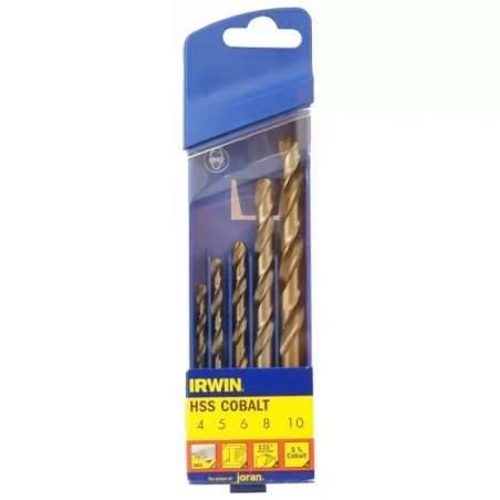 Zestaw 5 wierteł do metalu HSS Cobalt:4.0, 5.0, 6.0, 8.0, 10.0mm IRWIN