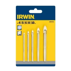 Zestaw 5 wierteł do szkła i płytek: 4,5,6,8,10mm IRWIN