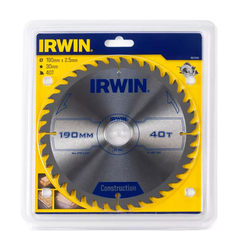 Piła tarczowa do drewna OPP IR 190mm/40T IRWIN