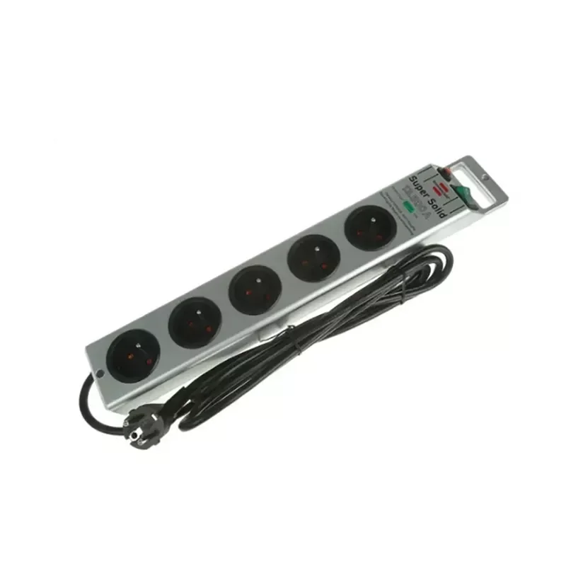 Listwa zasilająca przeciwprzepięciowa Super-Solid 13.500A 5 gniazd kolor srebrny 2,5m H05VV-F 3G1,5 Brennenstuhl