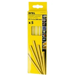 Wkłady klejowe /kpl5szt/ 11,2 mm x 200 mm, kolor żółty CON-GKS-71204