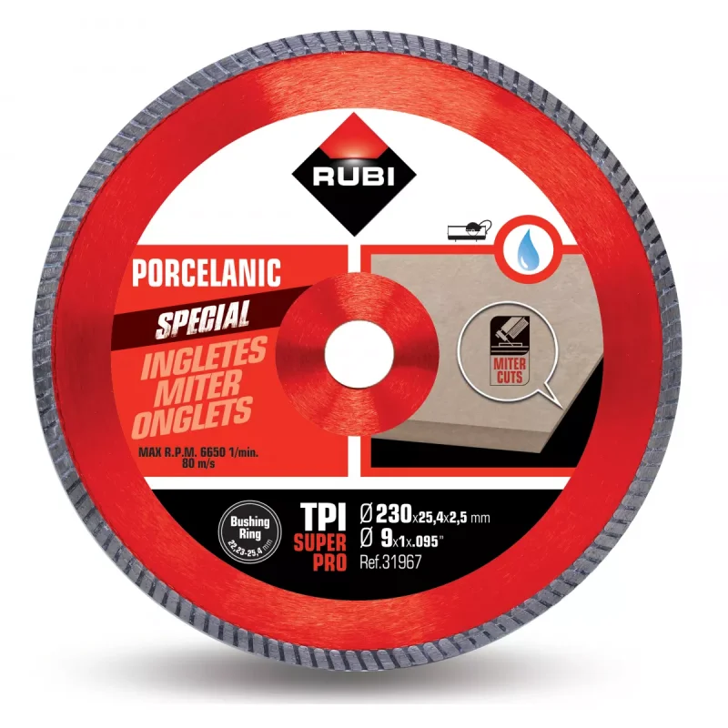 Tarcza diamentowa do cięcia gresu pod kątem TPI 230 SUPERPRO Rubi 31967