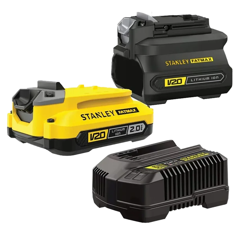 Zestaw startowy 18V akumulator 2,0Ah ładowarka i adapter STANLEY® FATMAX®