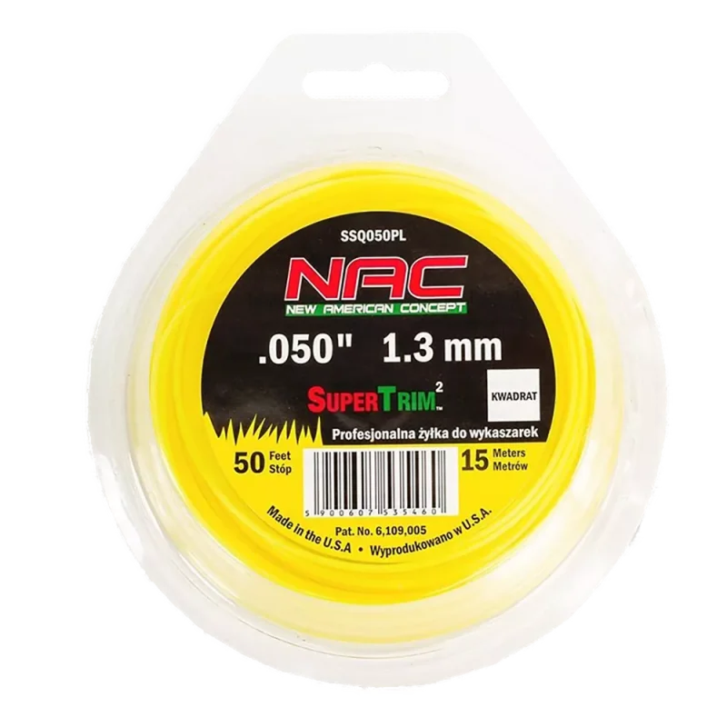 Żyłka tnąca kwadratowa 1,3mm/15m SSQ050PL NAC