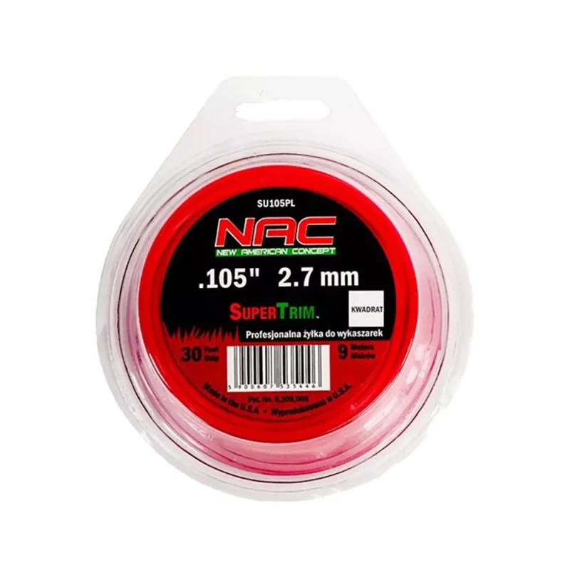 Żyłka tnąca kwadrat 2,7mm/9mb SSQ105PL  NAC